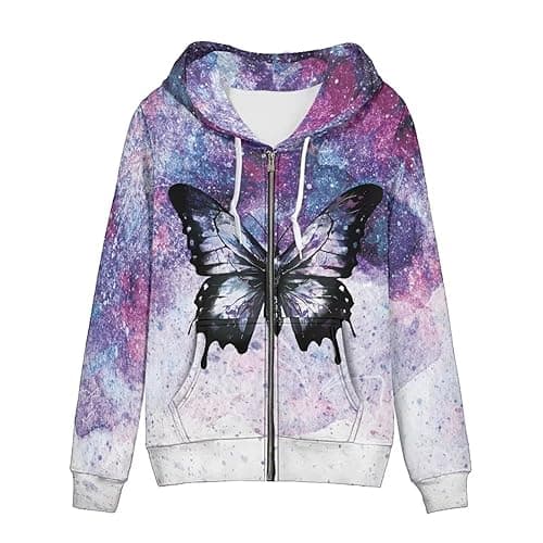 Tongluoye Womens Hoodies Zip Up Lightweight Long Sleeve Thin Hooded Sweathsirt Trendy Jacket - Image 1