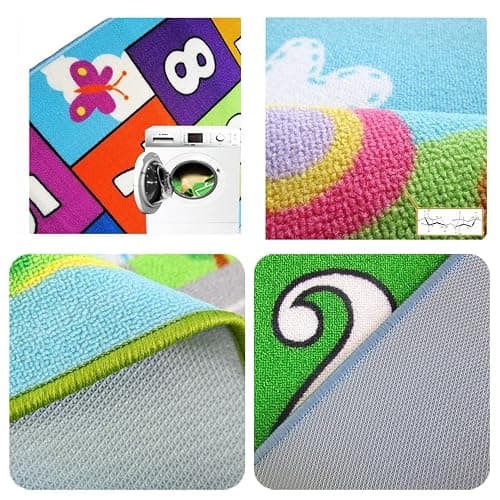 Hop and Count Hopscotch Rug, Kids Floor Play Area Rug Game Carpet Crawl Jump Mat, Children Numbers Learning Non-Slip Rug, Great for Ages 3 to 7 Boys Girls, Home Decor, 26''x55'' thumbnail 6