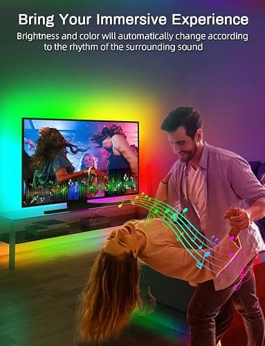 MATICOD LED Lights for TV Led Backlight, 9.84ft RGB Led Strip Lights for TV Lights Behind, USB Led Light Strip for 32-43in TV, Bluetooth APP Control Music Sync Strip Lighting for Christmas Decorations thumbnail 3