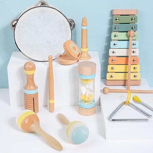 JOOMLAFLY Baby Musical Instruments for Toddlers 1-3, 8PCS Montessori Musical Toy Set with Xylophone, Drum, Maracas...Perfect Toy Gift for 1-3 Year Old Boy Girl thumbnail 8