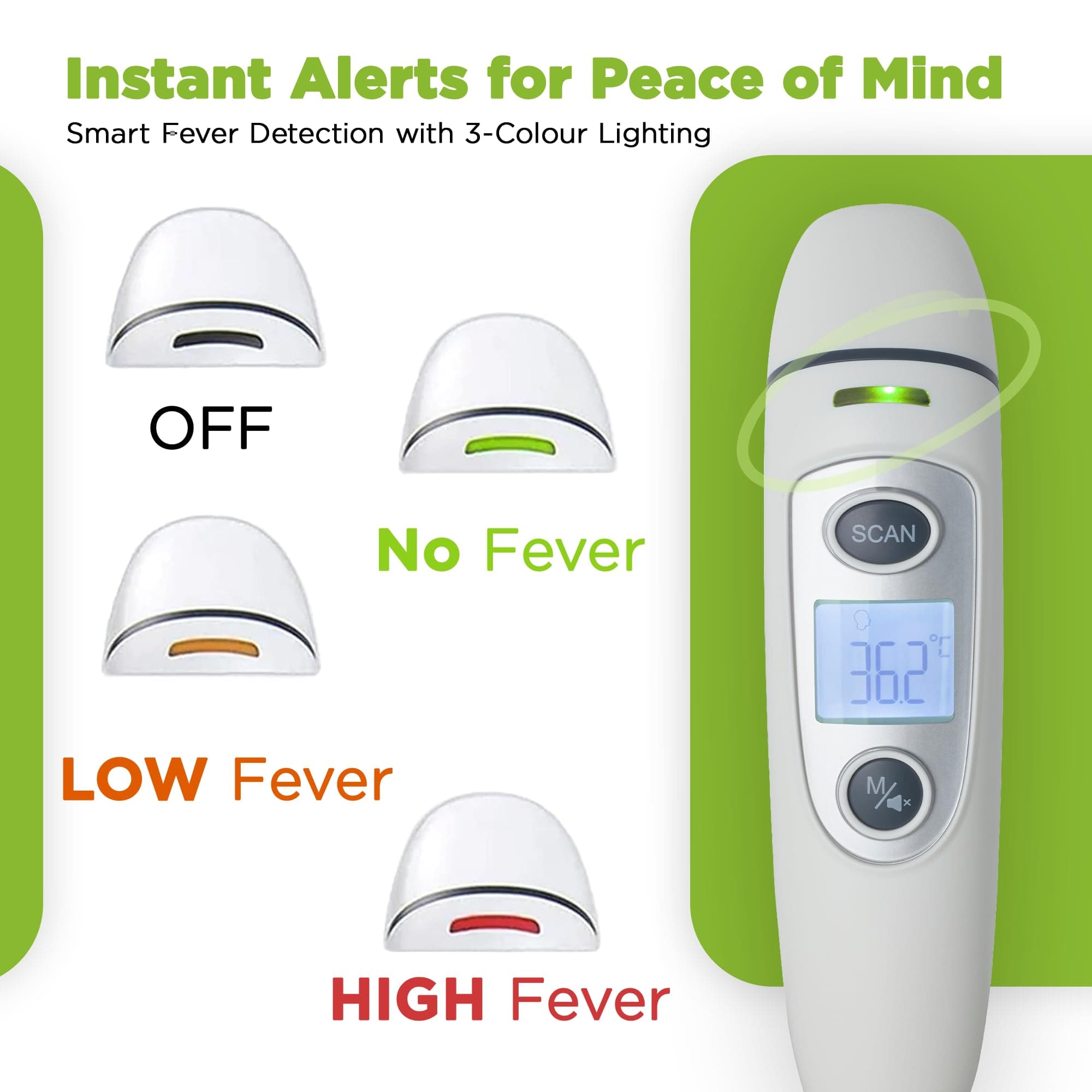 Forehead and Ear Thermometer, No Touch Digital Infrared Thermo Meter for Baby, Adult and Whole Family Multifunction Quick Accurate Reading, Fever Alarm, Record Memory, TGA ARTG No. 353751 thumbnail 5