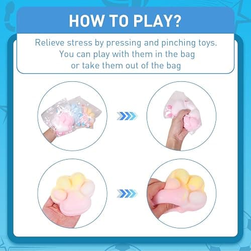 1pcs Rainbow Pink Big 5in Squishy Cat Paw Squeeze Toys,Cute Kawaii Squishies,Fur Ball,Jelly Kitty Paw Squishy Funny for Adults Kids thumbnail 5