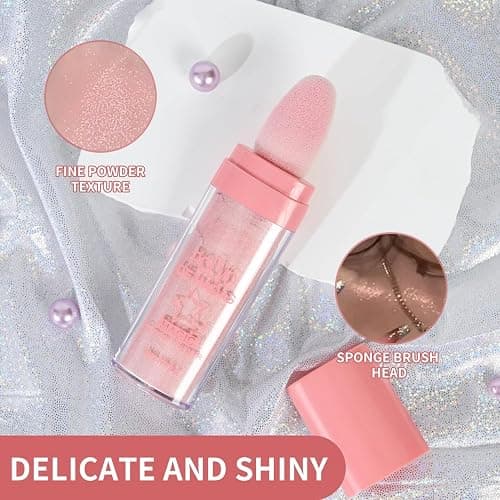 URQT 4 Color Polvo De Hadas Fairy Dust Highlight Patting - Full Body Contouring and Clavicle Pearlescent Patting Powder for Face and Eye, Christmas Sparkling Body Glitter (4 Pack) thumbnail 5