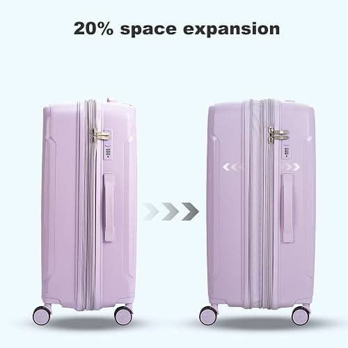 Nazhura Luggage Set, 3-Piece Hardside Suitcase Set, 20-inch Carry On, 24-inch, 28-inch Luggage thumbnail 3
