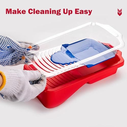 Mister Rui Mini Paint Roller Kit-13 Piece, 4-Inch Microfiber Paint Rollers with Ergonomic Handle, Small Roller Paint Brush, Paint Tray with 3 Liners, Perfect for House Painting, Trim, and Touch-Ups thumbnail 2