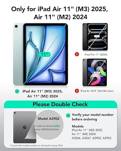 ESR Paper-Feel Magnetic Screen Protector for iPad Air 11 Inch M3/M2 (7th/6th Gen, 2025/2024), Write and Draw Like on Paper, Detachable and Reusable, Compatible with Tempered Film, Matte, Anti-Glare thumbnail 2