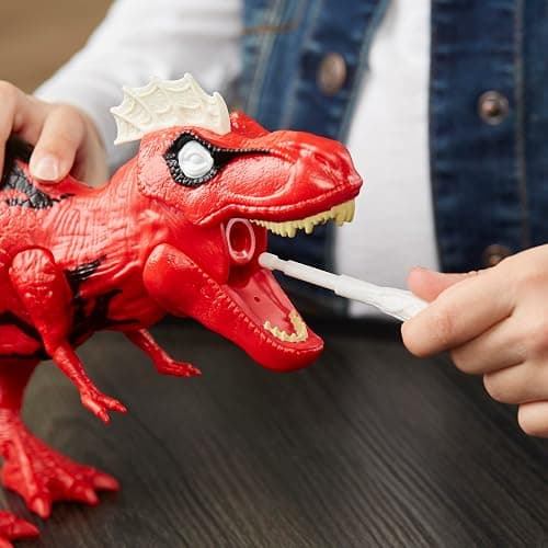 Spider-Man Marvel Web Chompin' Spider-Rex 16-Inch Action Figure with Sounds and Dino Blast Action, Superhero Toys for Kids Ages 4 and Up thumbnail 6