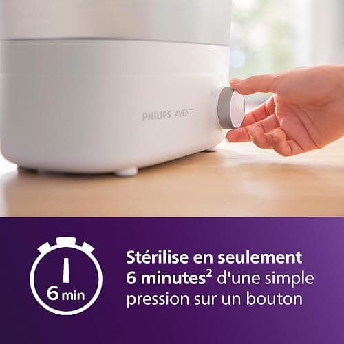 Philips Avent - Stérilisateur électrique à vapeur Premium, stérilisation en 10 minutes des biberons (modèle SCF291/00) thumbnail 3