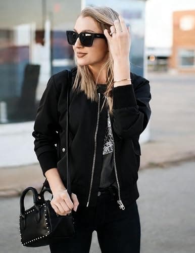 Zeagoo Women's Bomber Jacket Casual Coat Zip Up Spring Fall Clothes with Pockets S-XXL thumbnail 5