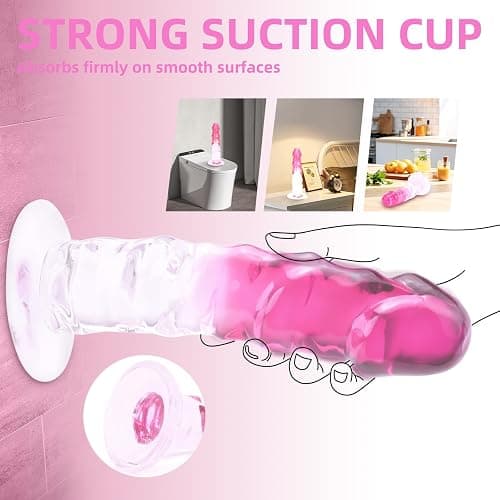Sex Toy Realistic Pink Dildo for Women - TUFEEL G Spot Adult Toys, Gradient Clear Penis with Strong Suction Cup, Soft Lifelike Dick for Beginner & Couples Anal Vaginal Sexy Play, Strap-on Pleasure thumbnail 4