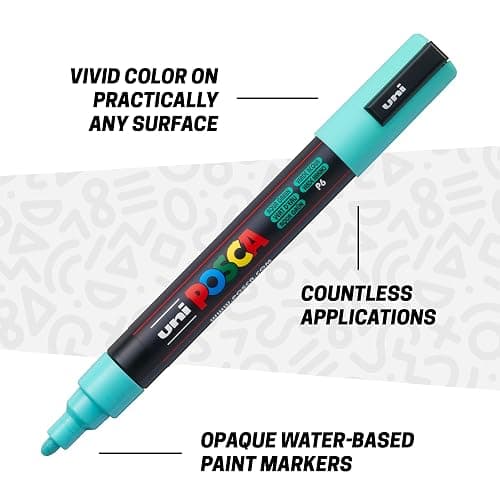 POSCA® Paint-By-Number Canvas Kit with 8 PC-5M Paint Markers (Harbor Hues) | Two 12 x 12 pre-printed canvases, color key & step-by-step instructions, odorless quick-drying paint, beginner-friendly thumbnail 5