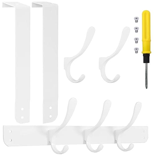 SKOLOO Over The Door Hook, Door Hanger Hooks for Hanging Clothes, Towels, Coats, Hats, Over The Door Towel Hook - White, Assembly Required thumbnail 6