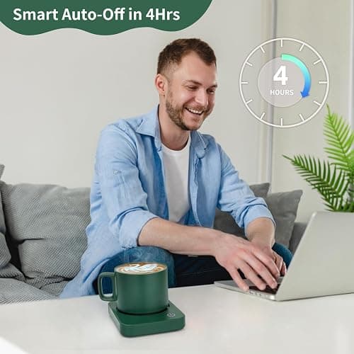VOBAGA Mug Warmer Set, Coffee Warmer for Desk with 11oz Ceramic Mug, Auto Shut Off & 3-Temp Settings, Smart Coffee Cup Warmer, Home Office Essentials Coffee Set(Mug Included) thumbnail 6
