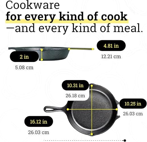 Lodge Seasoned Cast Iron Skillet - PFAS-Free, Non-Toxic Cookware - Use with an Oven, Stove, Grill, or Campfire - Naturally Non-Stick & Oven Safe - 10.25 Inches thumbnail 8