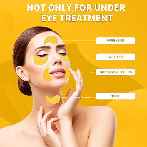 Qyiywim Under Eye Patches 70PCS, 24K Gold Eye Patches for Puffy Eyes Treatment, Under Eye Masks for Dark Circles and Puffiness, Non-Irritating Eye Mask Skincare, Eyes Bags Treatment, Eye Gel Pads thumbnail 5