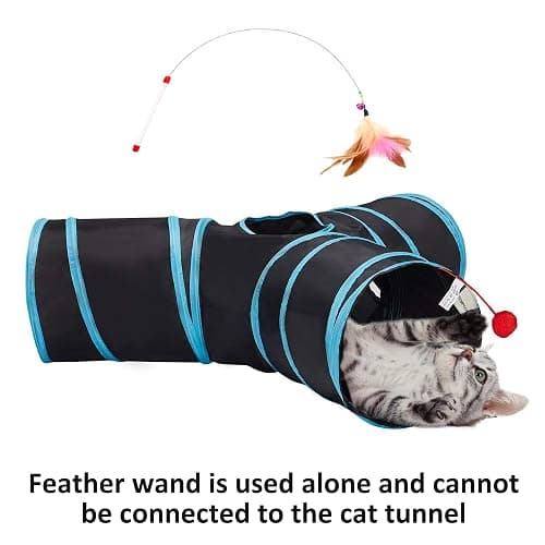 Tempcore Pet Cat Tunnel Tube Cat Toys 3 Way Collapsible, Tunnels for Indoor Cats，Kitty Bored Peek Hole Toy Ball Cat, Puppy, Kitty, Kitten, Rabbit thumbnail 2