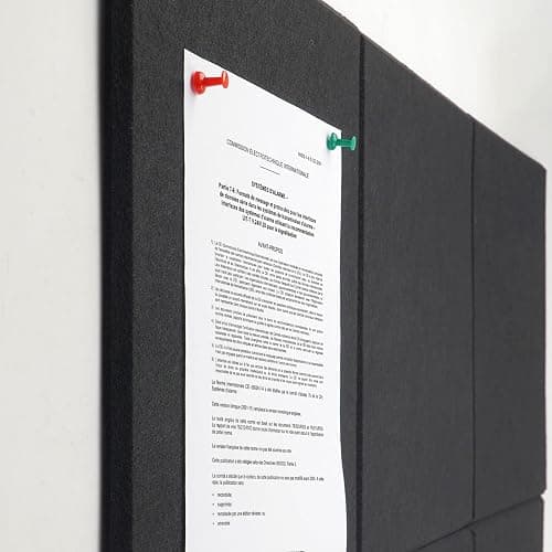 Large Cork Board Alternative 36" X 24" Bulletin Board - 6 Pack Removable Felt Wall Tiles with 15 pushpins, Large Cork Boards for Walls Cork Board for Office Pin Board Tack Board - Black thumbnail 4