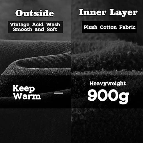 FAIABLE Mens Hoodies Oversized Unisex Acid Wash Hoodie Heavyweight Fleece Vintage Cotton Sweatshirt Men Women Streetwear thumbnail 4
