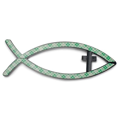 Harbor House Large Silver Christian Cross Fish Auto Emblem thumbnail 5