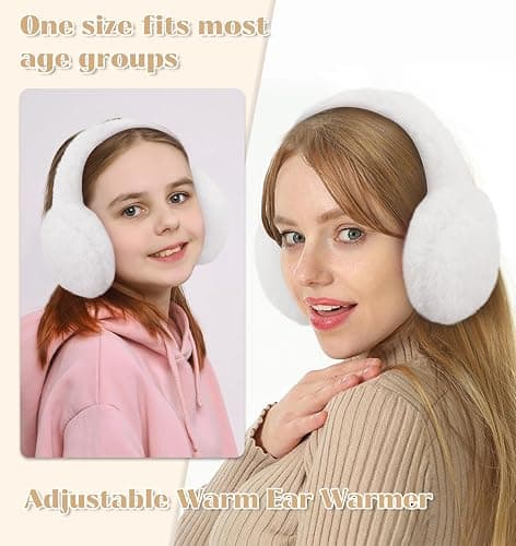 YSense Ear Muffs for Winter Women Foldable Fluffy Cute Earmuffs Cold Weather Ear Warmers Faux Fur Adjustable Headband thumbnail 4
