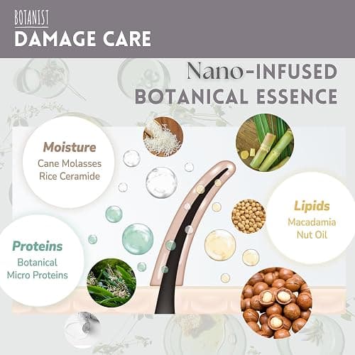 BOTANIST Natural Shampoo and Conditioner Set, Hair Repair Shampoo and Conditioner by Keratin, Collagen, Jojoba& Argan Oil, Moisturizing Shampoo in Japan, Silicone & Sulfate Free 31.7 Fl Oz DAMAGE CARE thumbnail 5