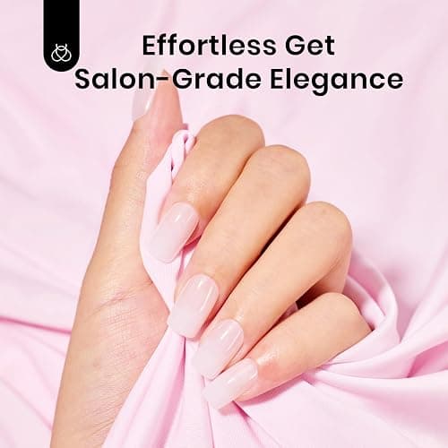 Beetles Short Square Press on Nails Pre-Colored Milky White 224 Pcs Gel Nail Tips,Pre-Applied Primer, No File Need 3-in-1 DIY Manicure for Nail Designs thumbnail 7