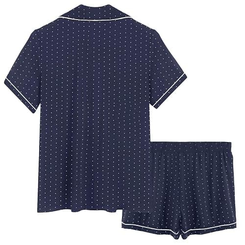 Cherrydew Women Bamboo Viscose Super Soft Comfy Summer Cooling Short Sleeve Button Down Pajama Shorts Set S-XXL thumbnail 6