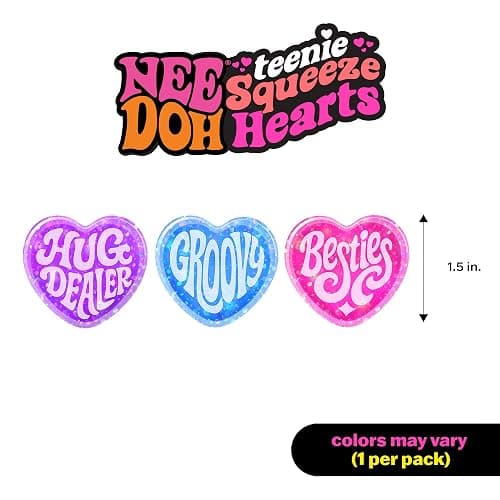 Schylling Needoh Teenie Sparkle Hearts - Sensory Squeeze Toy - Colors May Vary thumbnail 5