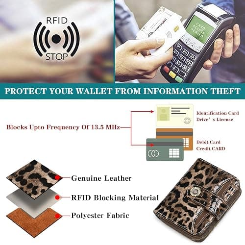 SENDEFN Geldbörse Damen Klein,Geldbeutel Frauen Leder, mit Münzfach Kleines Zipper Brieftasche Kartenhalter mit RFID Blocker thumbnail 7