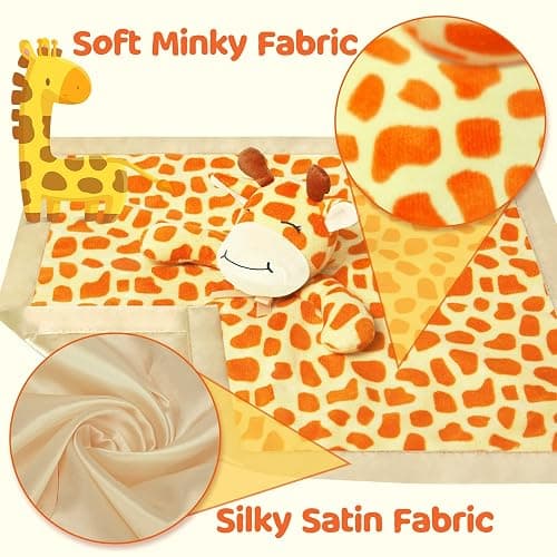 Pro Goleem Giraffe Loveys for Babies Soft Security Blanket Snuggle Toy Stuffed Animal Blanket Unisex Baby Lovie Baby Gifts for Infant and Toddler 16 Inch thumbnail 7