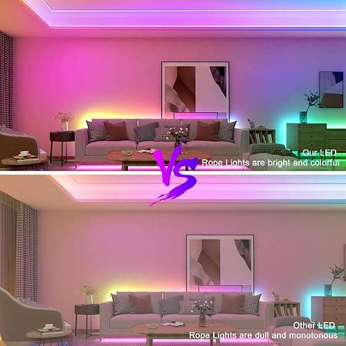 Macchiatto Neon LED Strip 2 x 5m, Led Streifen Wasserdichte Flexible LED Lichtband mit App und Fernbedienung,Farbwechsel LED Lichterkette für Wohnzimmer,Schlafzimmer, Spielzimmer thumbnail 5
