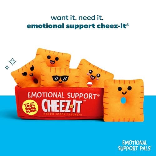 Emotional Support Pals Cheez-It, Cute Stuffed Animals by Relatable | Squishy Toys and Plushies, Great Gift Ideas for Loved Ones of All Ages, Includes 5 Plushies with Carrying Basket thumbnail 5