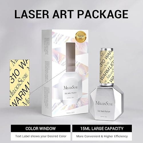 MelodySusie Thick Yellow Gel Nail Polish,0.5fl oz Pastel Soak Off UV LED Creamy Yellow Gel Polish Gift for Women Nail Art Manicure Salon DIY Nail Design Decoration at Home-310-A1902 thumbnail 6