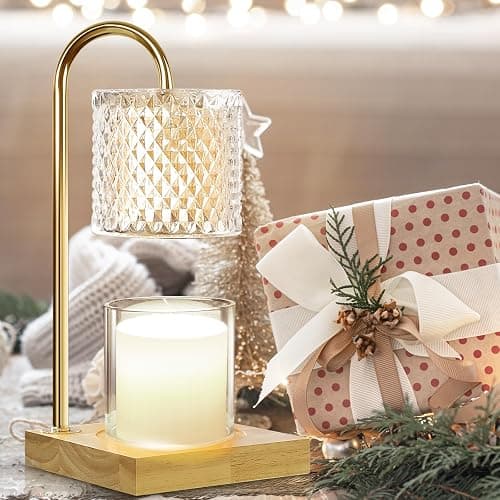 Candle Warmer Lamp, Candle Lamp Wax Warmer, Timer & Dimmer 7-Levels, Fits Cup Jar Candle, Top Melting, Crystal Heater Lamp for Scented Wax, Elegant Home Decor, Clear Glass thumbnail 7