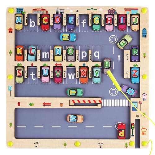 Magnetic Alphabet Maze Letter Puzzle for Fun Learning, Montessori Educational Toy for 3 4 5 Year Old Boys and Girls, Fine Motor Skills Development and Sensory Play - Image 1