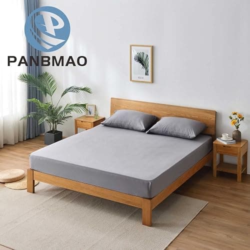 Grounding Sheets Queen Size Deep Pocket Organic Cotton with Silver Fiber, Grounding Fitted Earth Sheets with Grounding Cord (Gray, Queen - 60"x80"x15") - Gray - Queen thumbnail 2