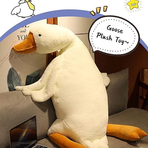 Juguete de Peluche de Ganso, Animal de Peluche de Ganso Gigante, Lindo Pato, Cisne Blanco, Almohada de Felpa, Almohada para Abrazar, Regalo para Niños y Amigos o Familiares (50cm) thumbnail 7