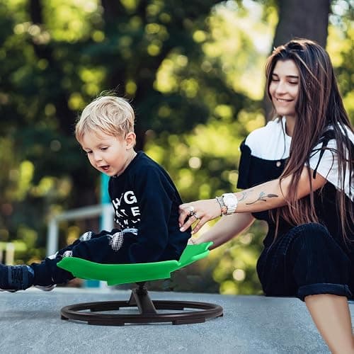 Sensory Spinning Chair for Kids with Autism & ADHD, Swivel Chair for Indoor/Outdoor Use, Sit and Spin Toys, Fish-Shaped Sensory Chairs for Autistic Children, Training Body Coordination (Green) thumbnail 2