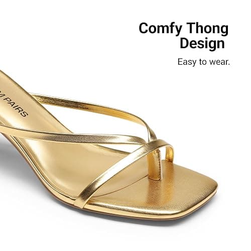DREAM PAIRS Women's Flip-Flops Kitten Heels Sandals | open square toe thong heels, comfortable mules heels, dress shoes for women, fashion summer vacation sandals thumbnail 5