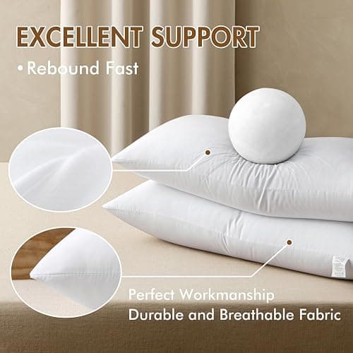 MIULEE 14x36 Inch Throw Pillow Insert Premium Throw Pillow Virgin Microfiber Stuffer Rectangle Pillow for Sofa Bed Couch thumbnail 4