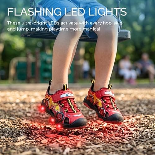 Cars Lightning McQueen Boys LED Light Up Sandals Toddler/Little Kid/Big Kid thumbnail 2