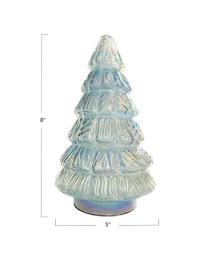 Creative Co-Op Round Embossed Glass Tree, Iridescent Blue thumbnail 2