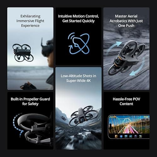 DJI Avata 2 FPV 4K Drone Fly Smart Combo with Goggles N3 & 3-Batteries CP.FP.00000265.01 Bundle with 128GB Memory, Landing Pad, Backpack, CPS 2 Year Warranty + More thumbnail 3