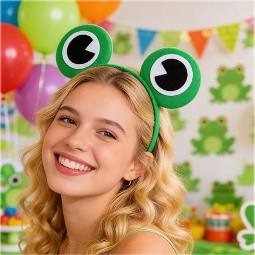 Soochat Frog Headband Cute Frog Eye Head Band Hair Band for Halloween Dress-Up Party Supplies Christmas Decorations thumbnail 7