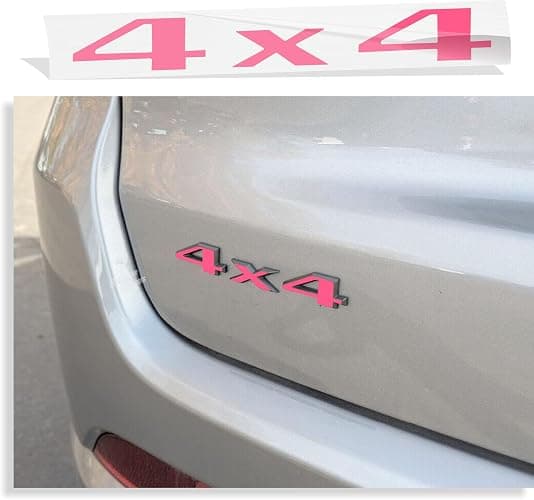 Reflective Concepts - 4x4 Emblem Overlay Decal Sticker - 2007-2023 Jeep Compass (Hot Pink) - Image 1