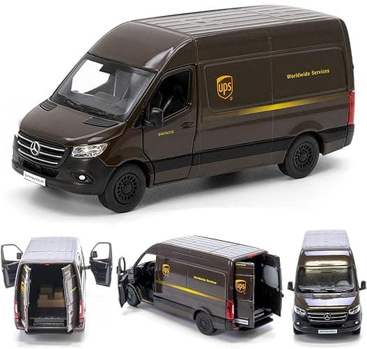KiNSMART - UPS Mercedes-Benz Sprinter + United States Postal Mail Truck Grumman LLV 5 Inch Die Cast Metal Model Toy Van & Trucks SetOf2 thumbnail 2