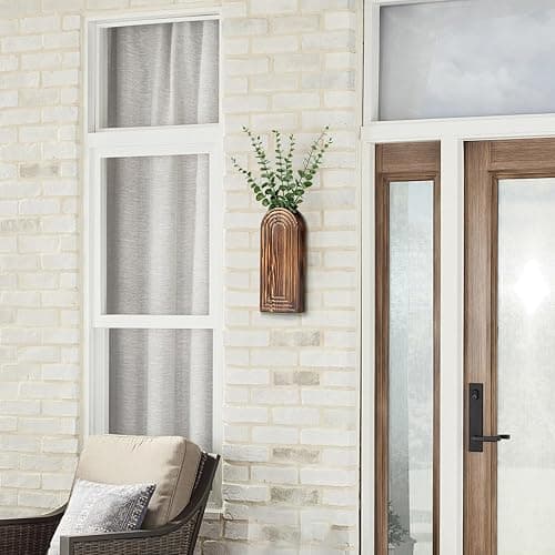 Wooden Wall Planter Vase Set of 2, Boho Hanging Planter for Indoor Plants & Flowers, Natural Wood Wall-Mounted Planters for Art Home Decor - Living Room, Bedroom, Bathroom, Patio (Brown) thumbnail 4