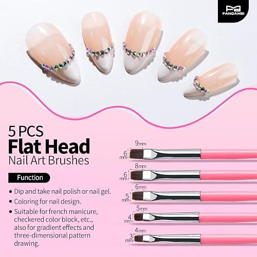 FANDAMEI Nail Art Tools, Nail Design Tools, Nail Art Brushes, Nail Brush Set With Nail Stand, Nail Holder For Painting Nails, 11PCS Nail Brushes For Nail Art, Nail Dotting Tool, Nail Art Palette, Pink thumbnail 2