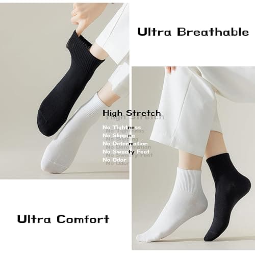 NevEND 6 Pairs Women's Mini Crew/Ankle Cotton Athletic Socks with Thick Cushioned 9-11 thumbnail 4