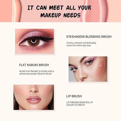 Makeup Brushes Ammiy Makeup Brushes Sets Professional 18 Pcs Make up Brushes Premium Synthetic Foundation Brush Blending Face Powder Blush Eyeshadow Eyeliner Makeup Kit with PU Leather Bag thumbnail 7